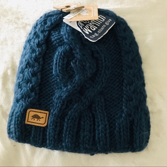 Turtle Fur Hand Knit Beanie Fleece Lined - Picture 3 of 10